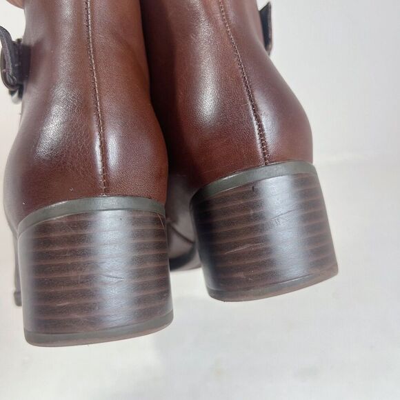 Naturalizer Dora Brown Leather Ankle Boots Booties Buckled Women's Size 8 - Picture 5 of 8